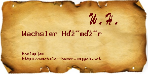 Wachsler Hümér névjegykártya